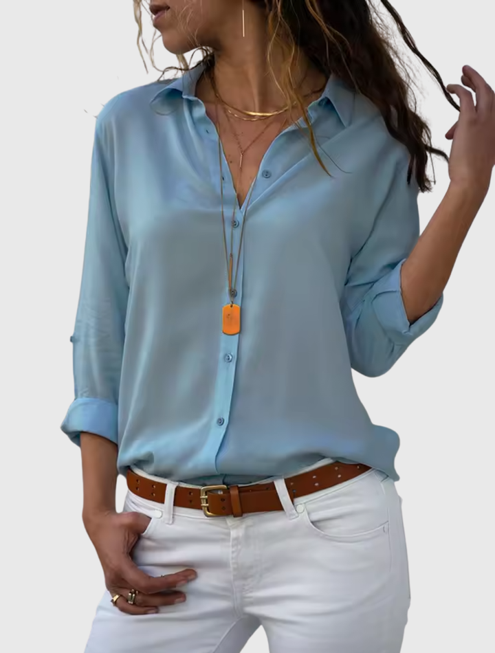 Gwen | Elegante Chiffonbluse mit langen Ärmeln
