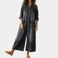 Lorelie | Vintage gewaschener, weicher Baumwoll-Denim-Overall mit Knopfverschluss