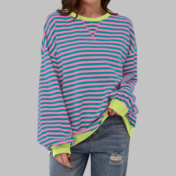 Martha | Übergrosses gestreiftes Sweatshirt in entspannter Passform aus weichem Strick