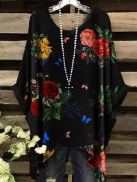 Althea | Vintage Bohemian Blumenmuster Damen T-Shirt