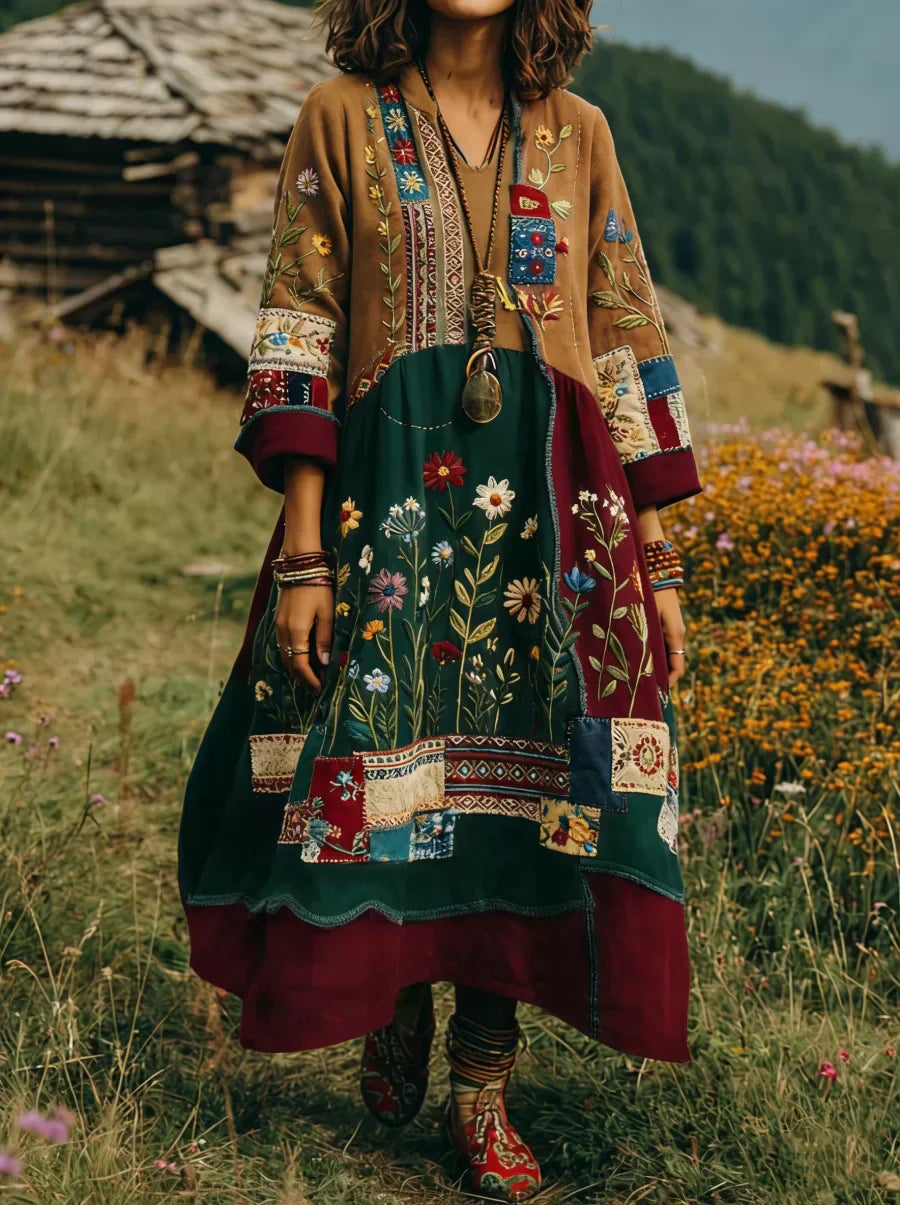 Trisha | Lässiges Langarmkleid mit floralem Druck