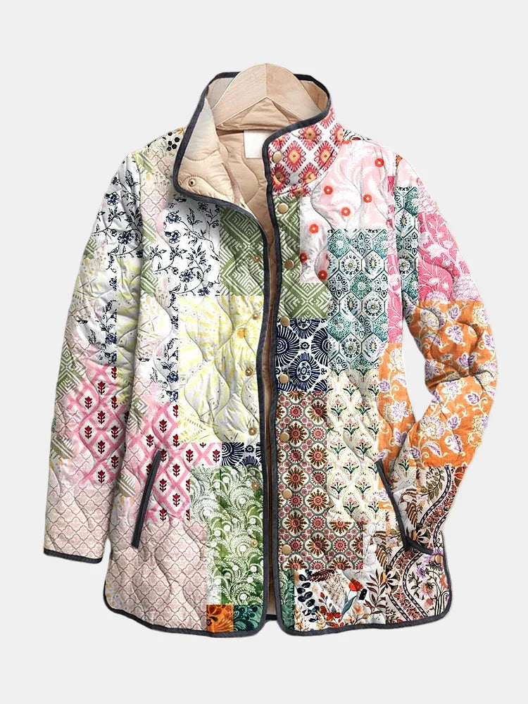 Suri | Lässige gestepfte Jacke mit floralem Druck