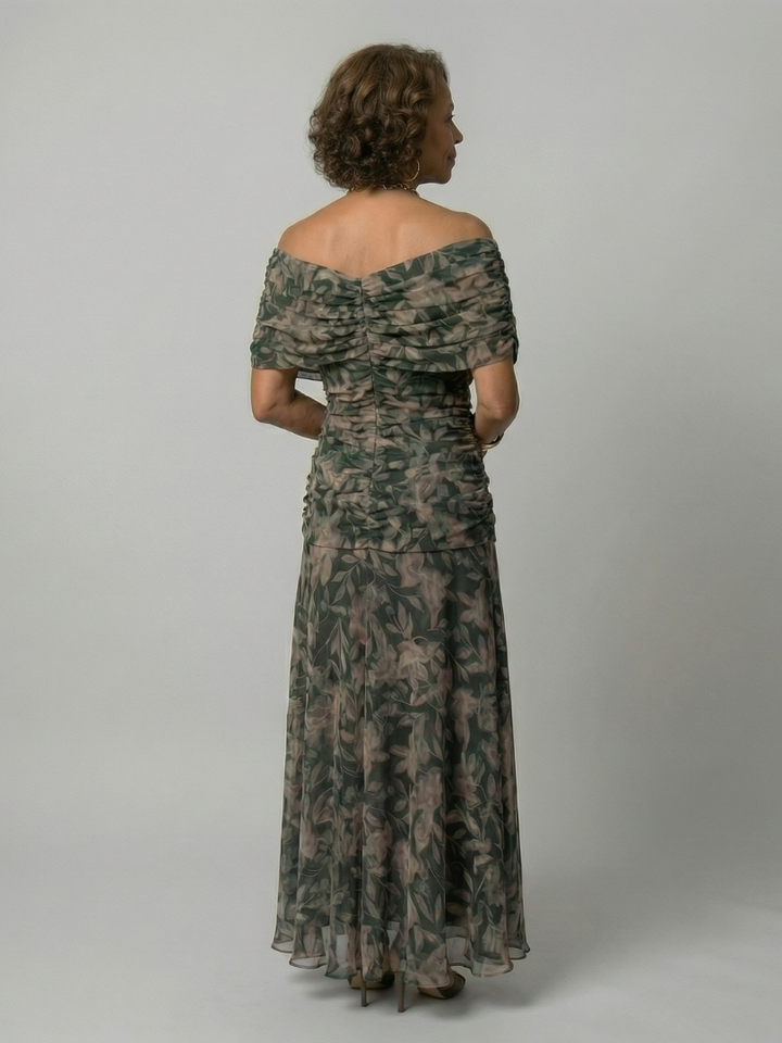 Calen | Off-Shoulder Flow Midi Kleid