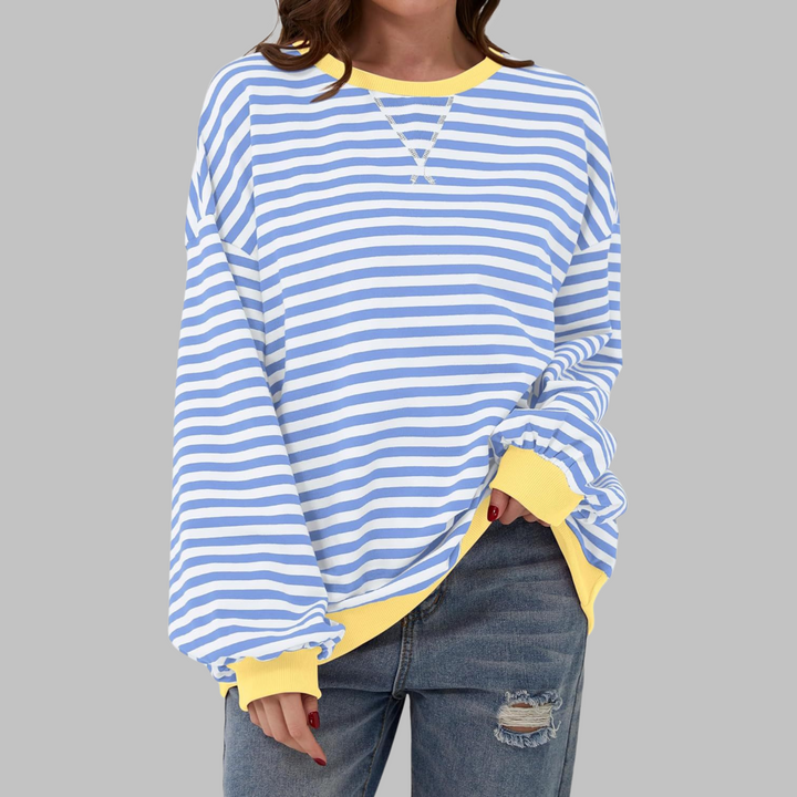 Martha | Übergrosses gestreiftes Sweatshirt in entspannter Passform aus weichem Strick