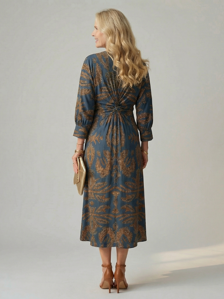 Lune | Natürliche Wickel-Midi-Kleid