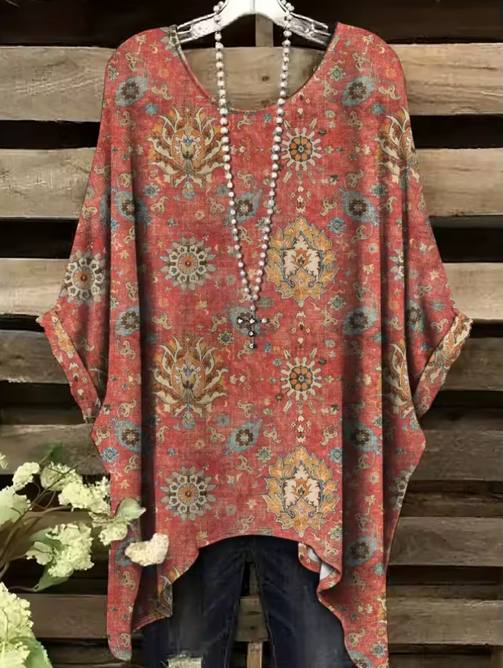 Lori | Vintage Bohemian Blumenmuster Damen T-Shirt