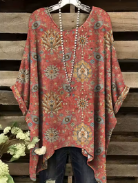 Lori | Vintage Bohemian Blumenmuster Damen T-Shirt
