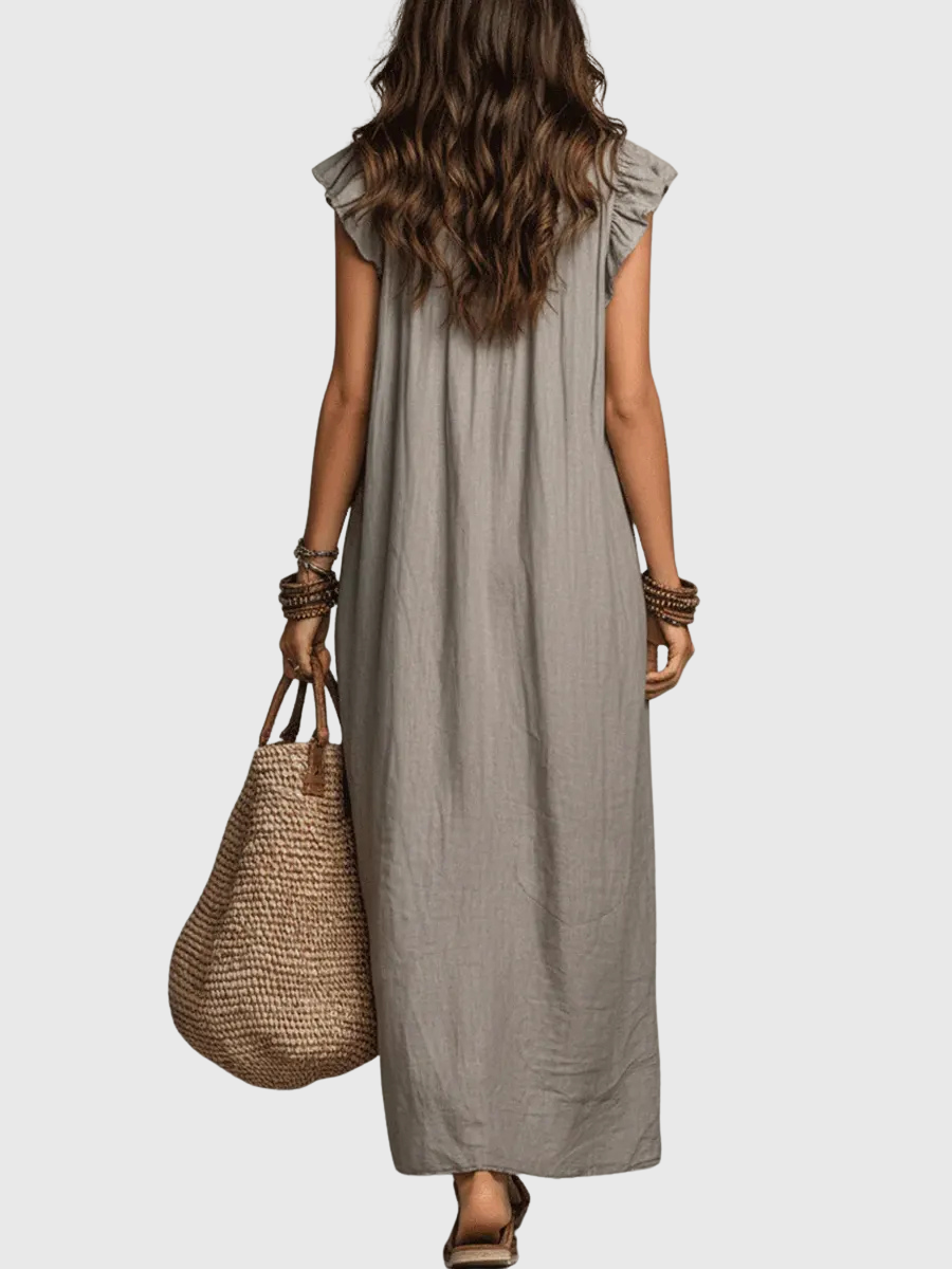 Maeve | Langes Kleid im Boho-Stil aus Leinen und Baumwolle