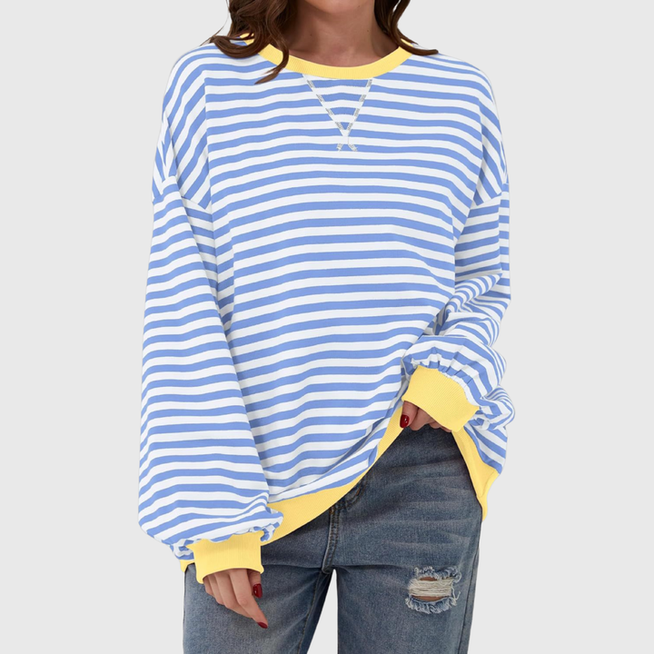 Martha | Übergrosses gestreiftes Sweatshirt in entspannter Passform aus weichem Strick