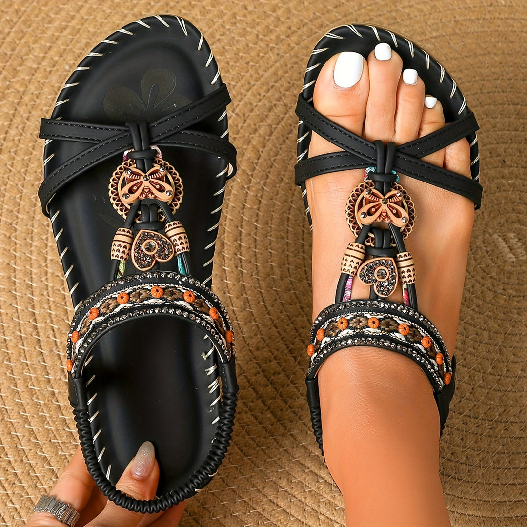 Sandra | Boho-Rhinestones Sandalen
