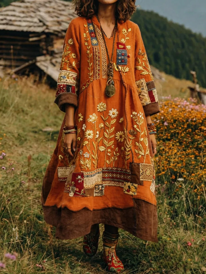 Trisha | Lässiges Langarmkleid mit floralem Druck