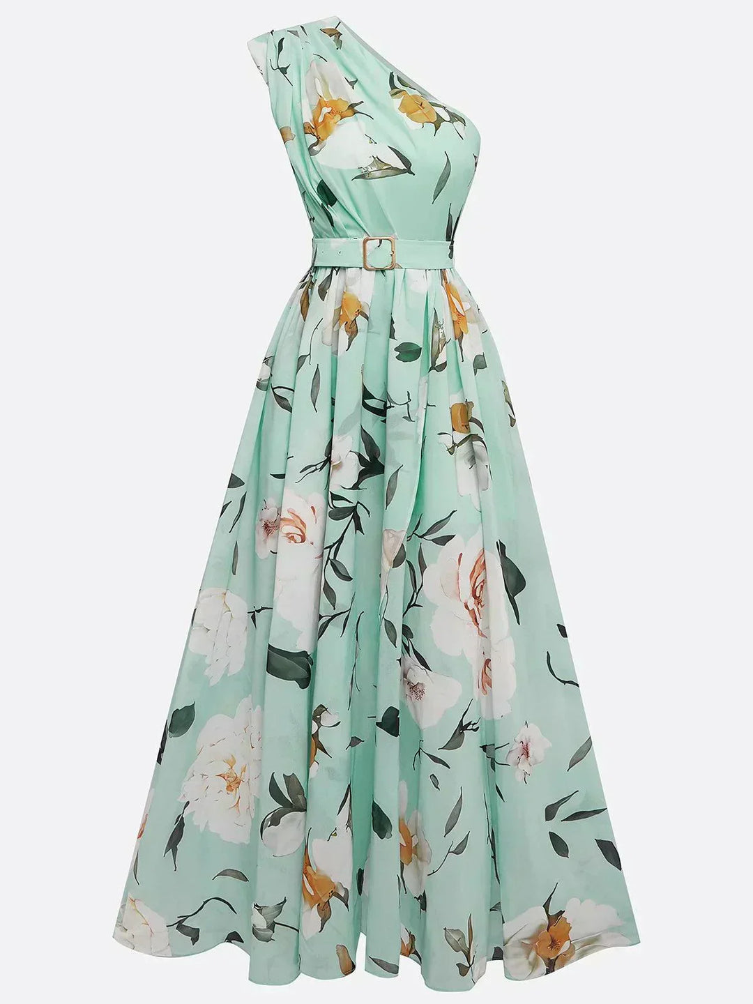 Julie | Florales One-Shoulder Maxikleid aus Chiffon