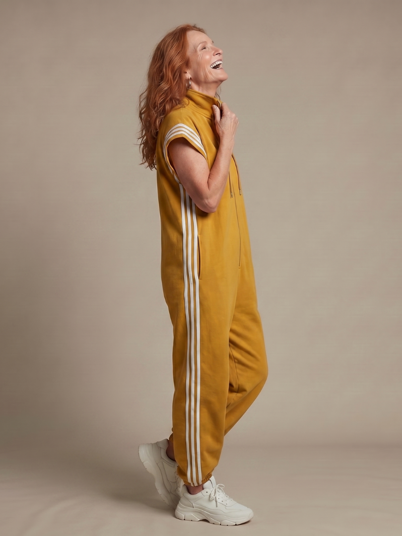 Lark | Jumpsuit mit Reissverschluss und Streifenpanel