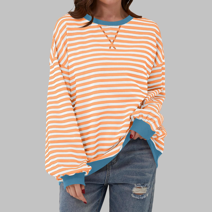 Martha | Übergrosses gestreiftes Sweatshirt in entspannter Passform aus weichem Strick