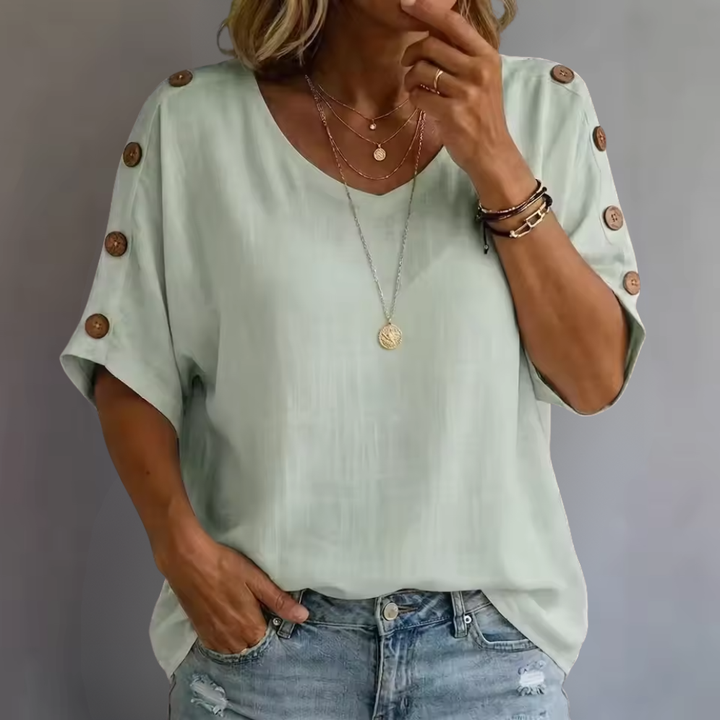 Bellie | Lockeres Wohlfühl-Shirt mit Knopfleiste