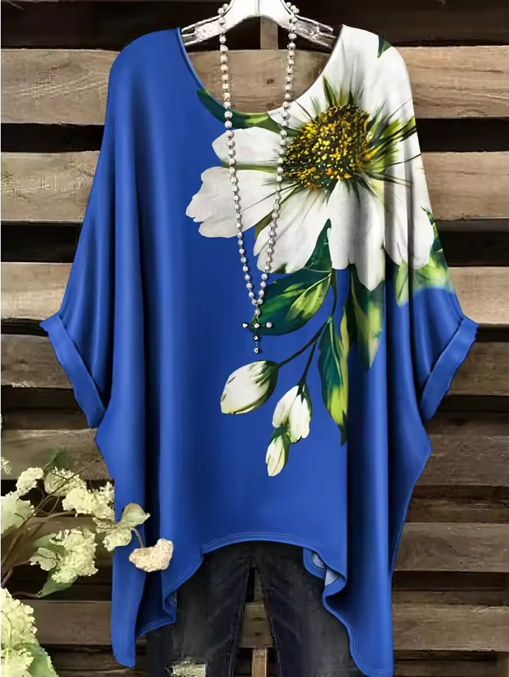 Estella | Vintage Bohemian Floral Print Damen T-Shirt