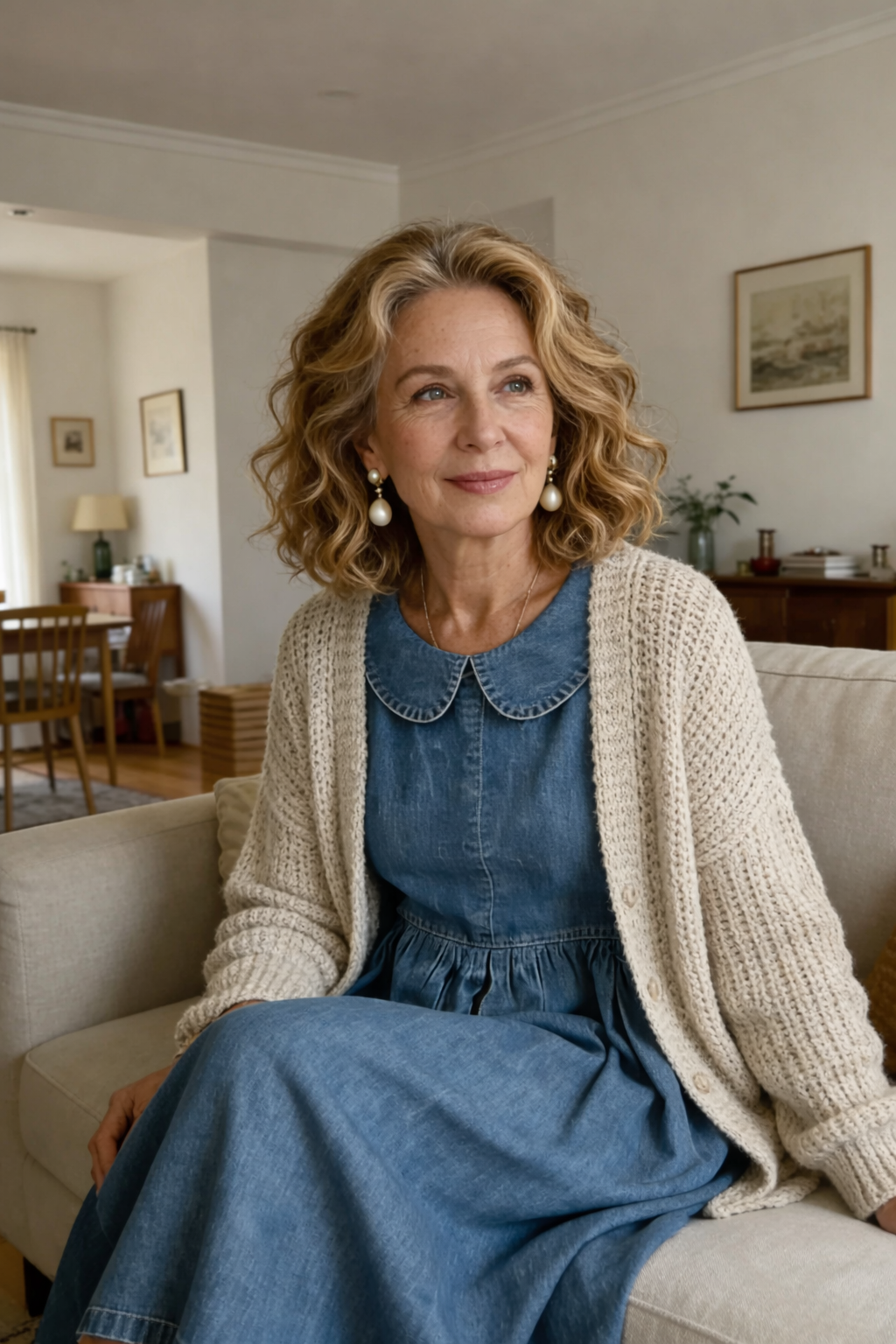 Clara | Denim-Kleid mit Peter-Pan-Kragen