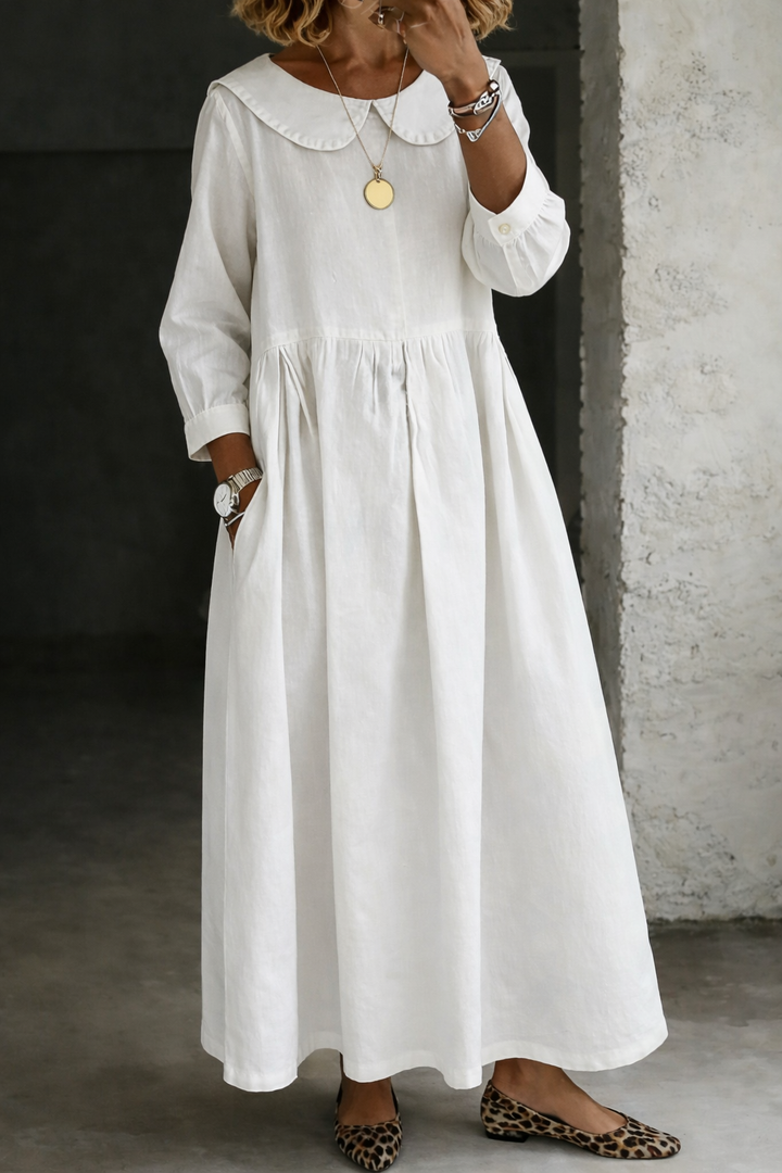Clara | Denim-Kleid mit Peter-Pan-Kragen