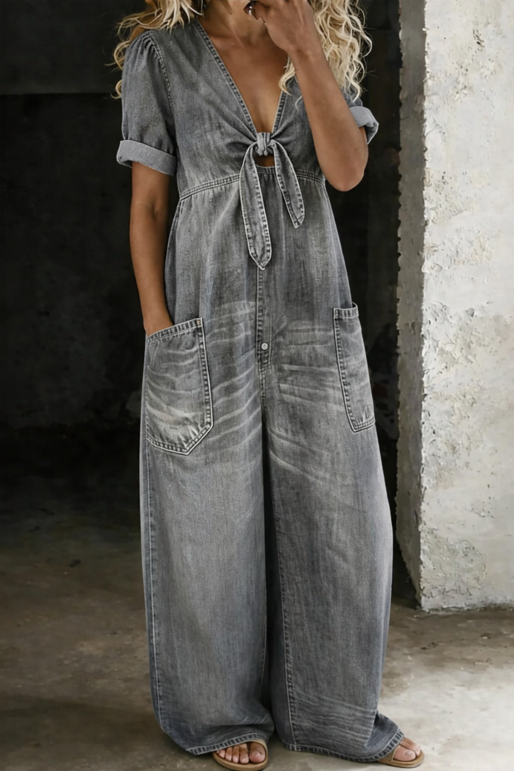 Maya | V-Ausschnitt Kurzarm-Overall