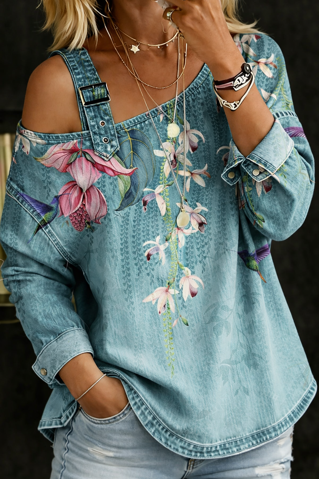 Danielle | Off-Shoulder Denim-Oberteil