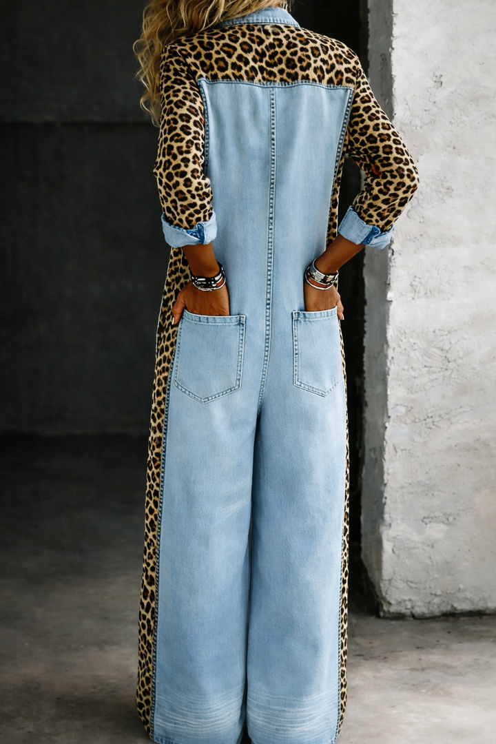 Amanda | Einteiler Denim Hemd Jumpsuit