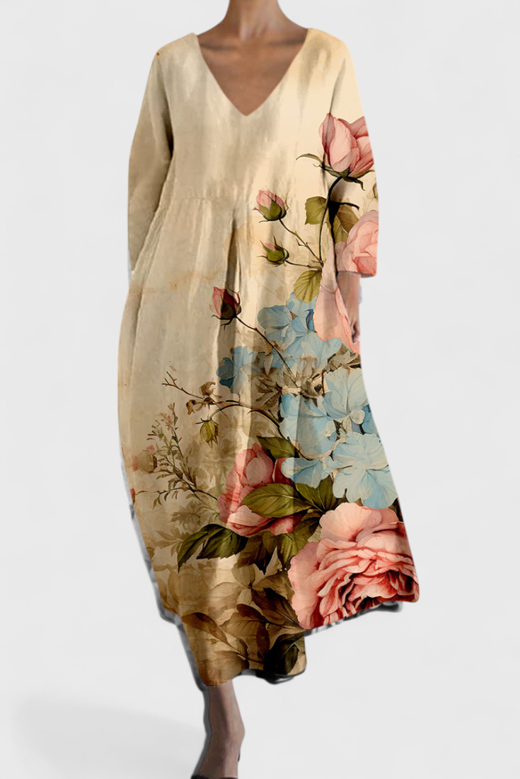 Beatrix | Bequemes V-Ausschnitt-Kleid