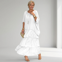 Nora | Elegantes Schichtenkleid mit fliessender Silhouette Weiss