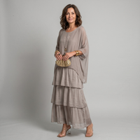 Nora | Elegantes Schichtenkleid mit fliessender Silhouette Grau