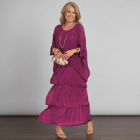 Nora | Elegantes Schichtenkleid mit fliessender Silhouette Scharlachrot