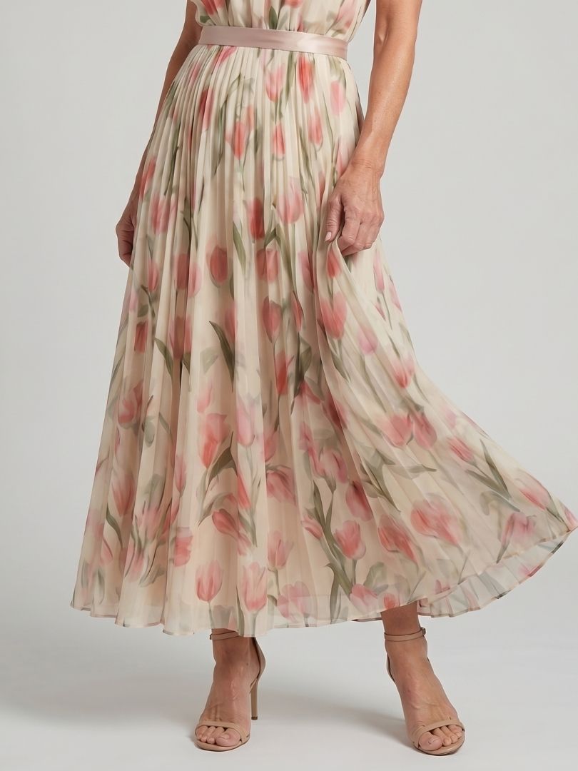 Aurelle | Halter-Neck Blumenkleid Midi