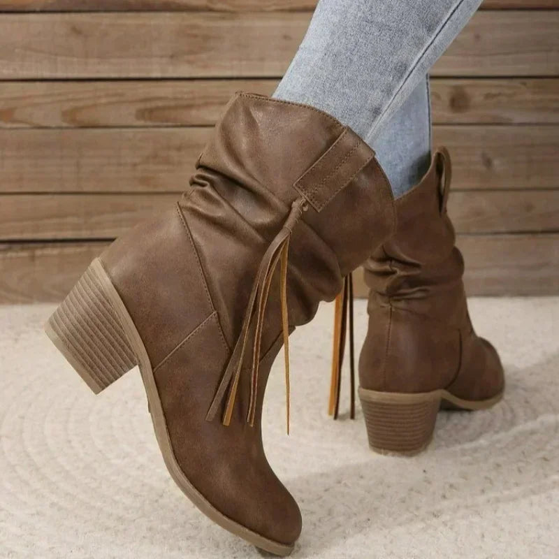Mia | Geflochtene Western-Stiefeletten