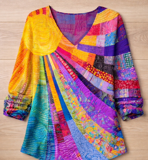 Ava | Vintage Sunburst Strickshirt