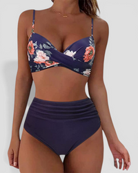 Vera | Bikini mit Blumenmuster und hohem Bund