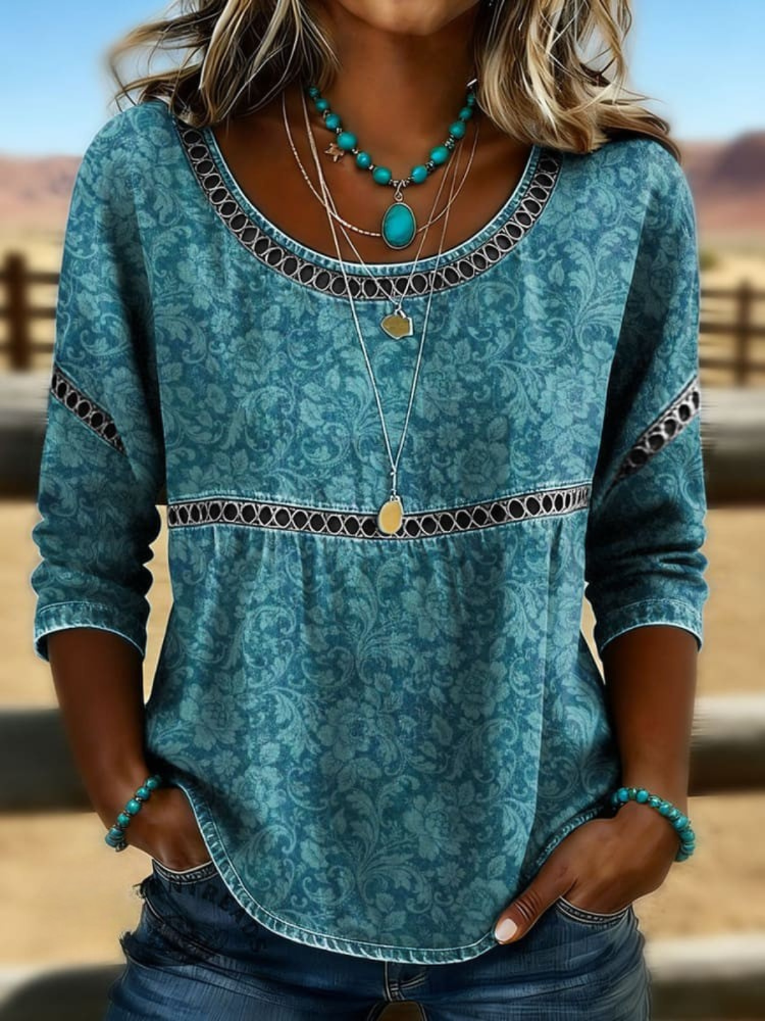 Sienna | Bohemian V-Ausschnitt Bluse