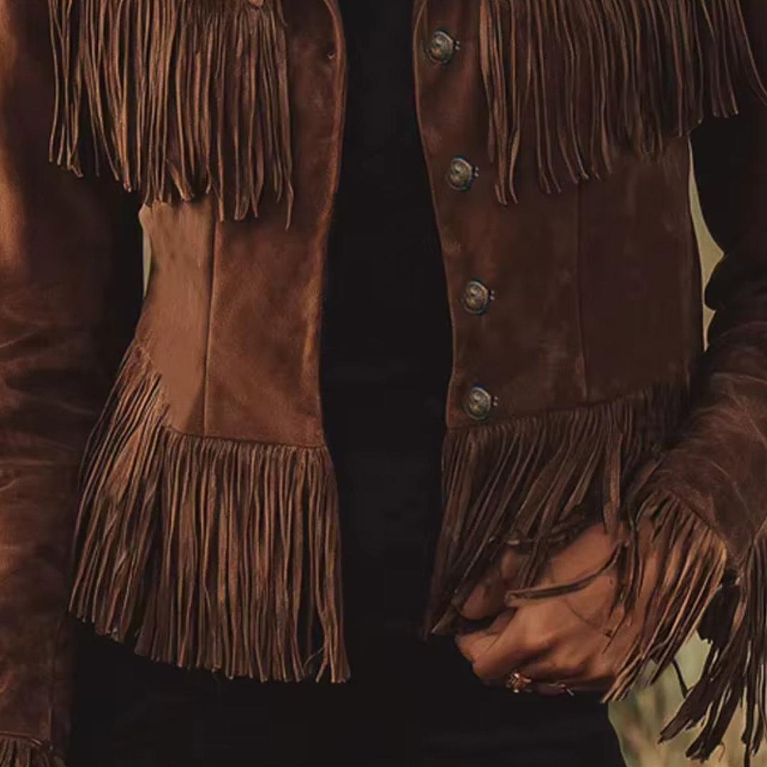 Madison │ Wildleder-Fransen Knopfjacke