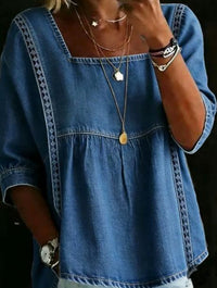 Lily | Vintage Lockere Denim-Bluse