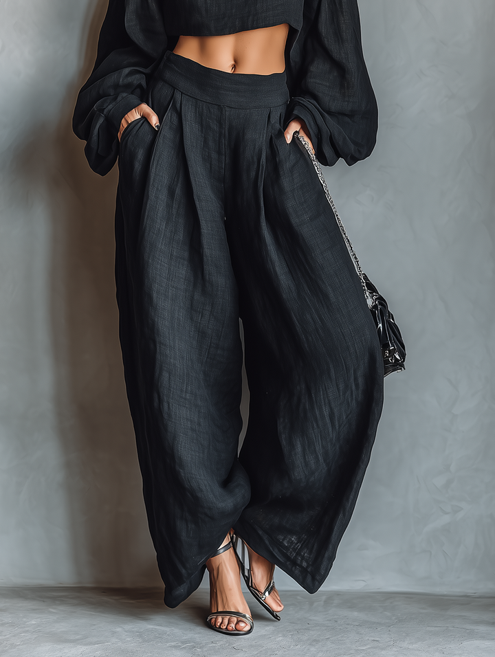 Tess | Off-Shoulder Set mit Weiten Hosen