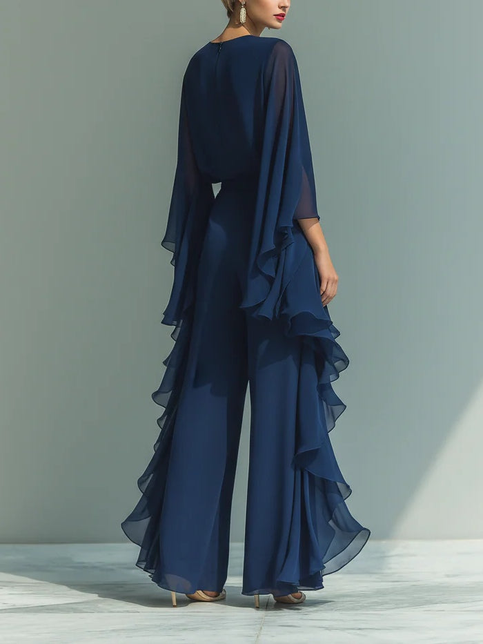 Linda | Elegantes Komplett-Outfit aus Chiffon mit Volants