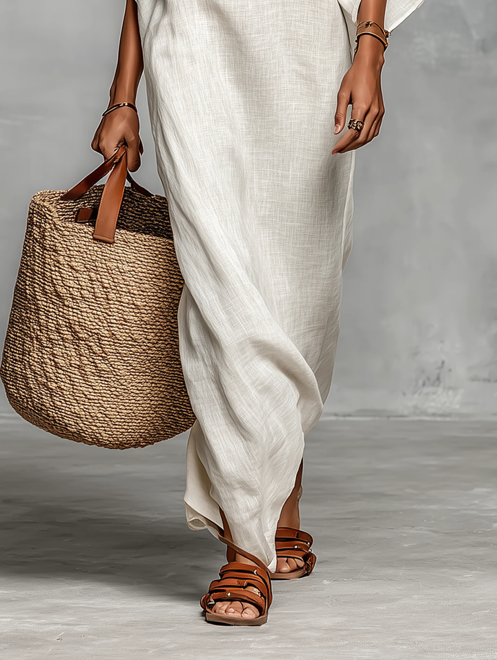 Aveline | Off-Shoulder Maxikleid mit Fledermausärmeln