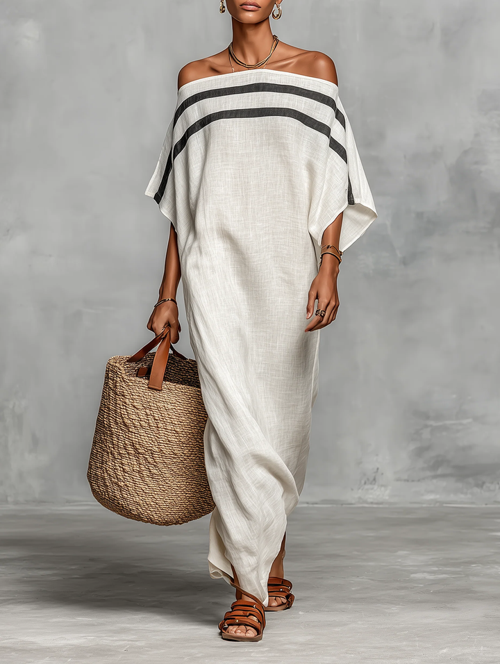 Aveline | Off-Shoulder Maxikleid mit Fledermausärmeln