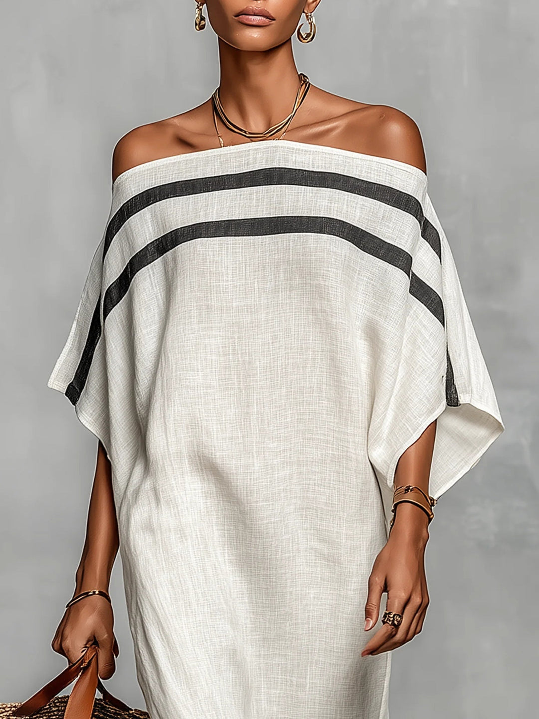 Aveline | Off-Shoulder Maxikleid mit Fledermausärmeln