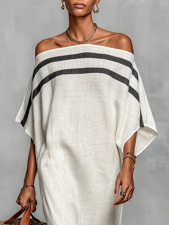 Aveline | Off-Shoulder Maxikleid mit Fledermausärmeln