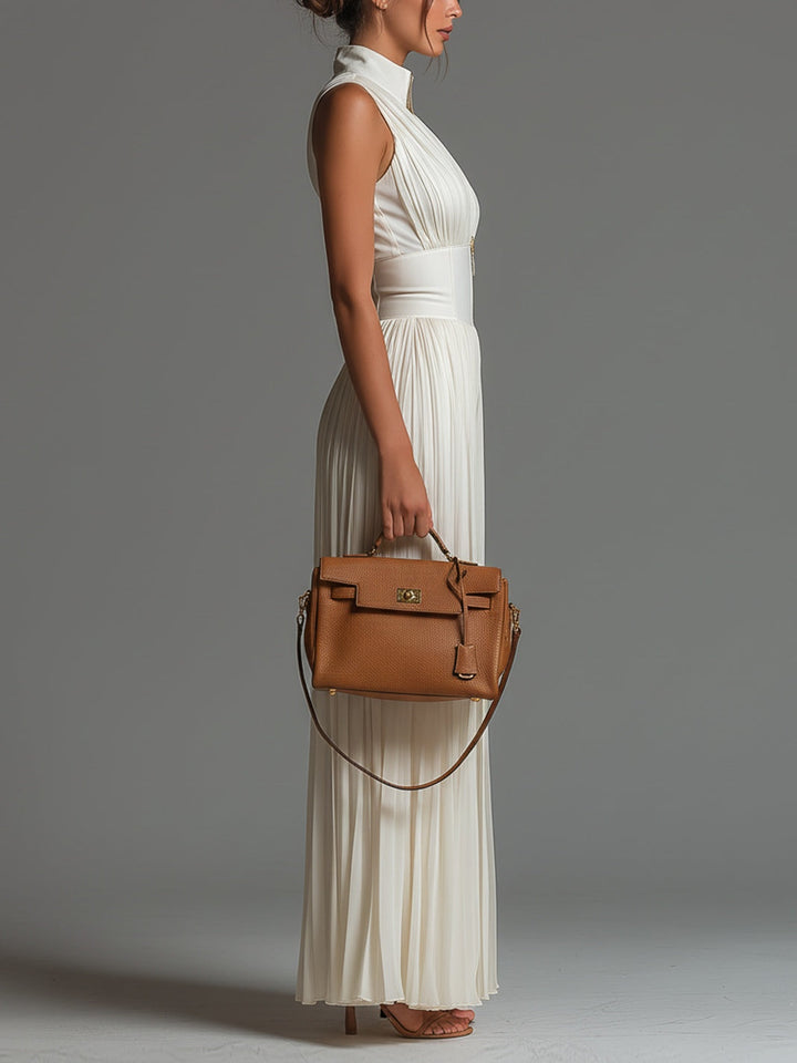 Sofia | Jumpsuit Weisser Faltenchiffon