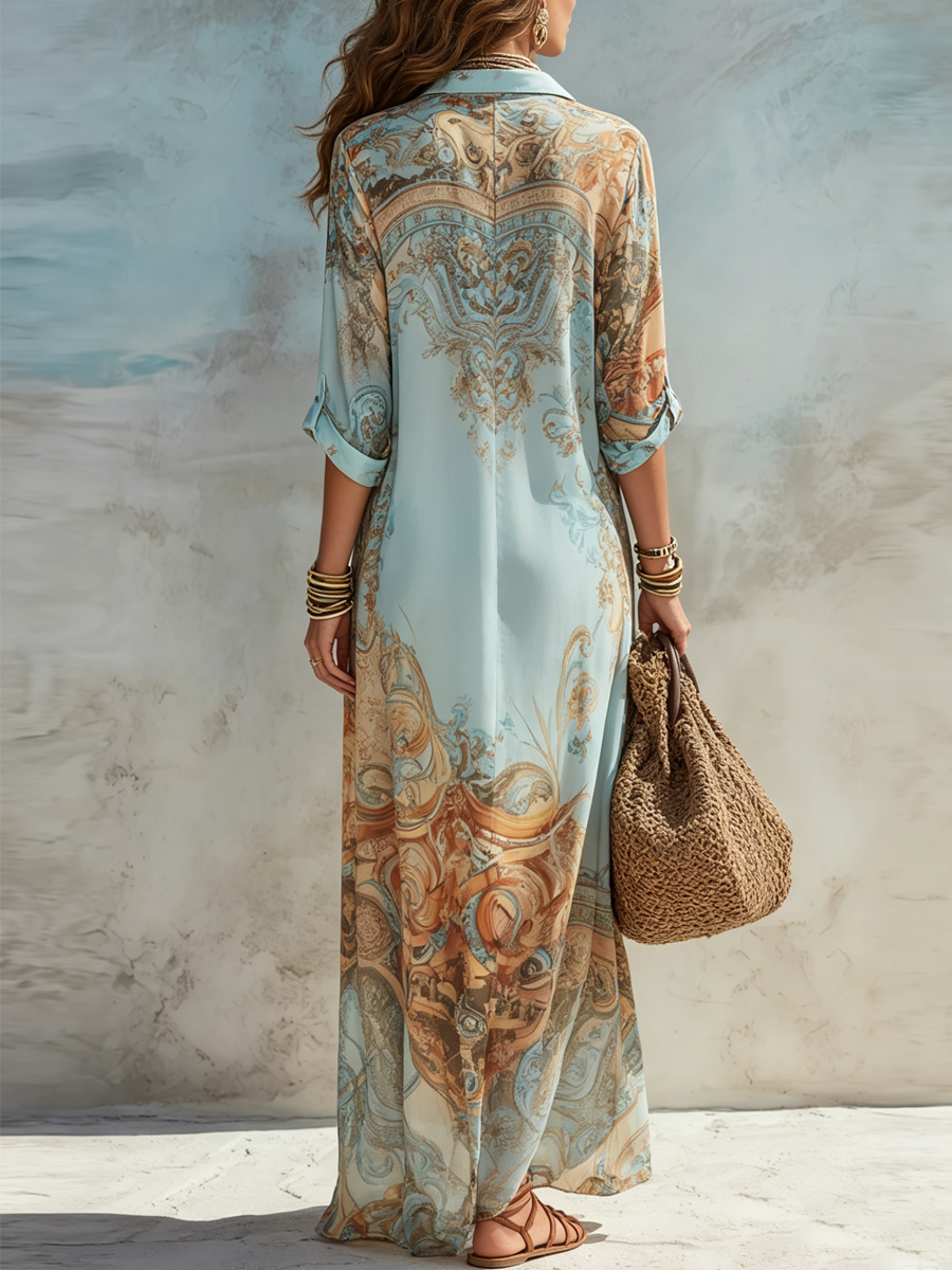 Lorna | Elegantes Maxi-Hemdkleid mit mediterranem Flair
