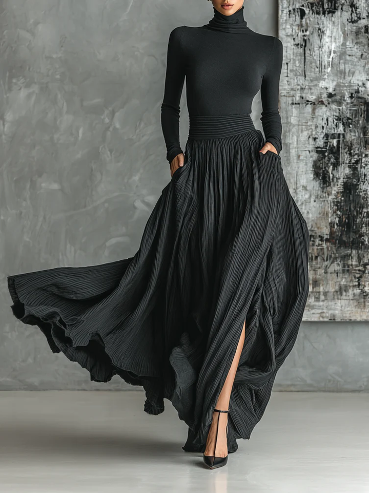 Eva | Elegantes Ensemble mit plissiertem Rock