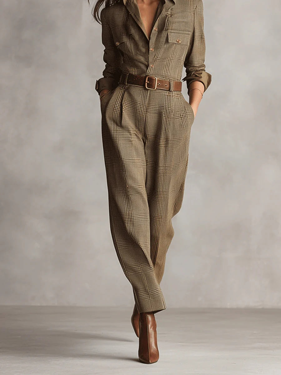 Anna | Eleganter Karomuster-Overall