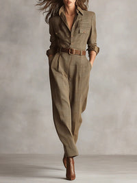 Anna | Eleganter Karomuster-Overall