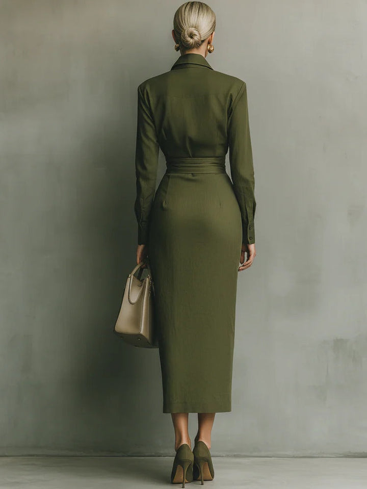Noëlle | Militärgrünes Maxikleid