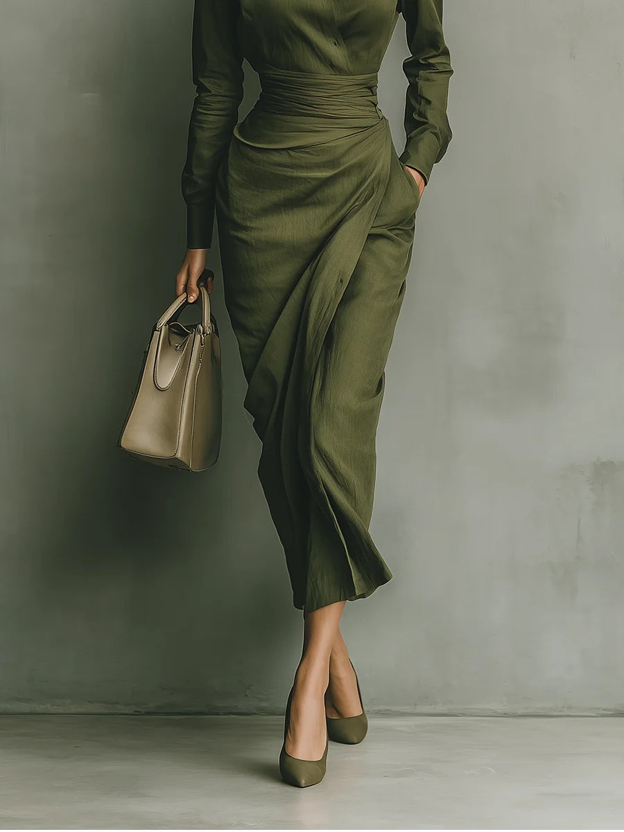 Noëlle | Militärgrünes Maxikleid