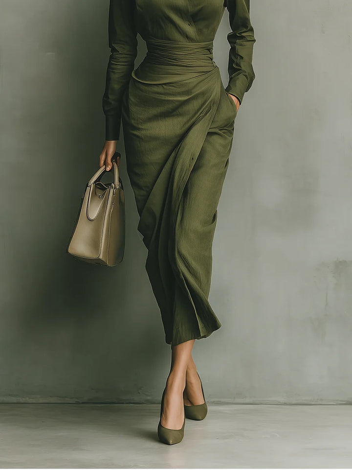 Noëlle | Militärgrünes Maxikleid
